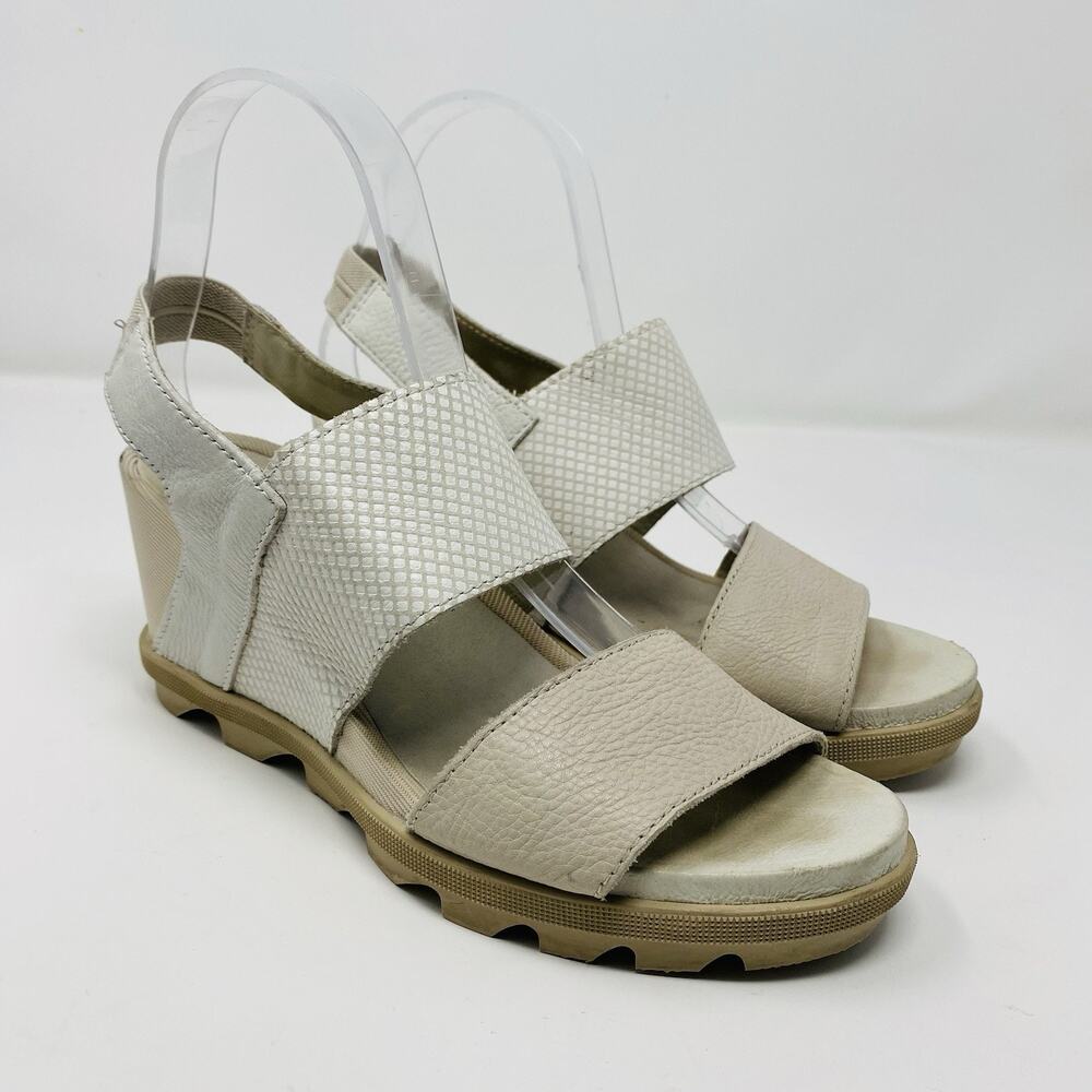 Sorel Sandals Women's 8.5 Joanie II Slingback Wedge Open Toe Beige